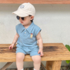 韩版婴儿童装夏男宝宝无袖背心短裤，两件套宽松薄款透气polo衫短袖