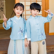 小学生校服男童夏装汉服童装中国风儿童幼儿园园服唐装女童连衣裙