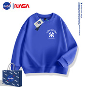 NASA联名NY男童卫衣加绒秋冬款女童潮牌秋装洋气春秋季上衣中大童