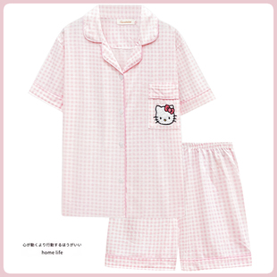 hellokitty睡衣女夏季纯棉，短袖甜美可爱三丽鸥家居服套装夏天