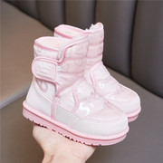 女童冬季儿童雪地靴加绒加厚女童短靴子防水宝宝保暖防滑小童棉鞋