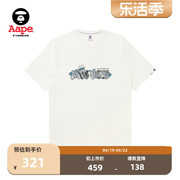 Aape男装春夏猿颜字母迷彩图案印花休闲短袖T恤1372XXL