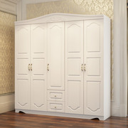 欧式家具a衣柜家用卧室小户型收纳柜子白色实木质女生衣橱免安装