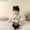 ins春季韩版婴幼儿小香风外套花边打底衫背带，包屁裤女宝宝三件套