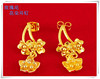 越南沙金耳钉 镀24K黄金女士玫瑰花花朵沙金耳钉仿真黄金首饰