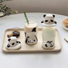 创意卡通大小熊猫竹节，杯可爱玻璃杯水杯茶杯牛奶，早餐杯饮品杯