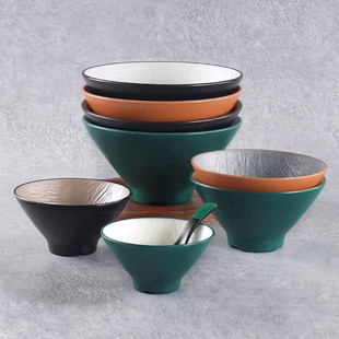 日式密胺斗笠碗商用塑料，仿瓷汤面碗饭碗面馆，拉面碗汤粉拌面米线碗
