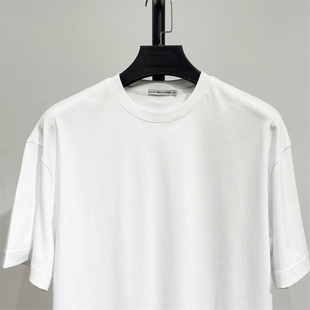 DH高端系夏季宽松版140S高支双丝光棉圆领质感短袖T恤衫 白色