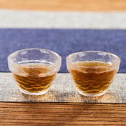 品茗杯玻璃小茶杯功夫茶具套装家用日式耐热透明锤纹玻璃杯茶碗