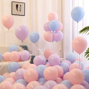 10寸马卡龙色系气球布置场景装饰品儿童加厚防爆无毒彩色粉色
