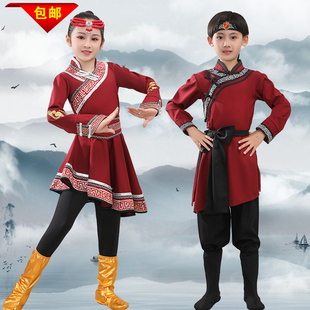 六一蒙古男女裙袍少数民族舞蹈，演出服装蒙族筷子，舞表演服儿童