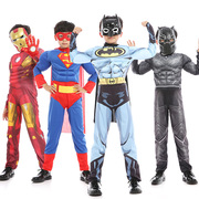 儿童复仇者联盟服装黑豹超人，蜘蛛侠钢铁侠，绿巨人雷神美国队长衣服