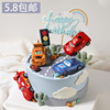 小汽车蛋糕装饰摆件卡通，回力小车儿童生日，甜品台装饰插件小树配件