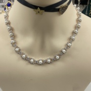 欧美外贸饰品琉璃珍珠水钻项链颈链