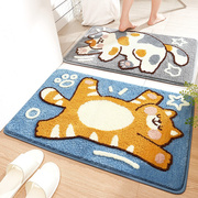 橘猫花猫猫肚子浴室卫生间门口毛绒吸水胶底防滑脚垫地垫地毯门垫