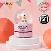 jarll史努比情人节水晶球，音乐盒男女生日女孩，儿童情侣创意礼物