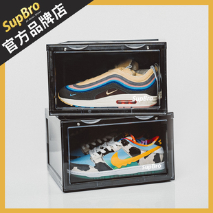 SupBro透明鞋盒侧开款无声控发光AJ球鞋防氧化尘潮亚克力收藏鞋柜