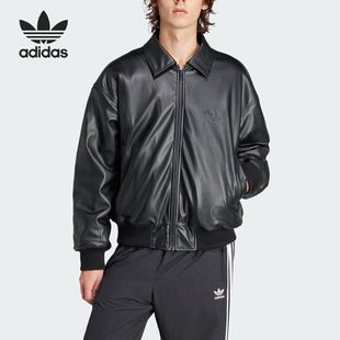 Adidas/阿迪达斯P CLA JKT 男士运动翻领皮衣夹克IP3281