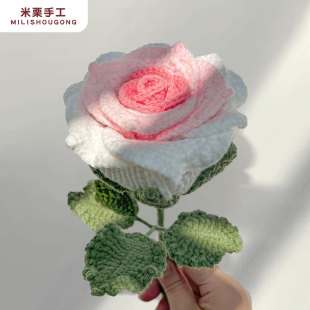 非成品/泰国玫瑰/手工diy毛线钩织编织材料包/永生花情人节礼物