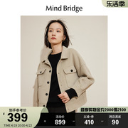 MindBridge 女士羊毛大衣冬季休闲毛呢大衣短款呢子外套