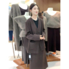 秋季韩式高级感小众气质V领宽松西装外套高腰半身裙两件套女
