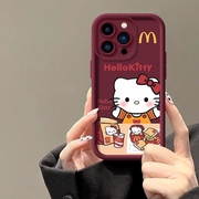 麦门凯蒂猫适用苹果15手机壳iPhone13卡通14promax高级11全包12软壳78