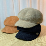 日冬季毛混纺(毛混纺)帽，子女加厚贝雷帽八角帽，女潮秋冬时尚保暖女士帽