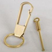 纯铜黄铜钥匙扣手工汽车钥匙扣，创意男士复古腰挂皮带钥匙扣