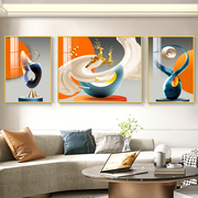 现代简约客厅三联画轻奢极简抽象挂画沙发背景墙福禄双全晶瓷壁画