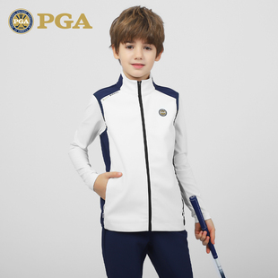 美国PGA 儿童高尔夫服装男童马甲秋冬保暖外套运动背心光发热内里