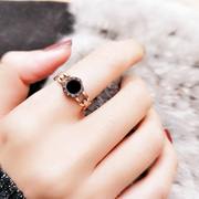 戒指女士时尚个性潮牌不掉色装饰品玫瑰，金小众(金小众)设计感钛钢网红指环