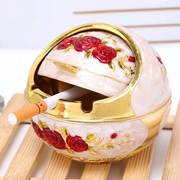大号球形烟灰缸创意翻盖个性，潮流家用客厅，茶几多功能欧式时尚烟缸