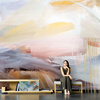 抽象艺术壁纸北欧电视，背景墙纸现代简约沙发墙布，客厅卧室壁画壁布
