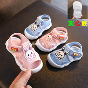 夏季女宝宝透气帆布，鞋子0-1-2岁3婴幼儿，凉鞋软底防滑女童公主布鞋