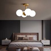 现代简约轻奢全铜个性喇叭圆球卧室吸顶灯北欧设计师创意餐厅灯具