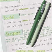 kaco点途碧波西子中性笔套装中国风含黑芯两支书签一张0.5浅墨绿色按动水笔软胶漆顺滑书写学生考试速干笔