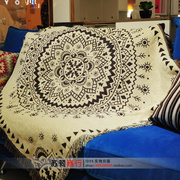 美式乡村印度民族线毯，装饰沙发毯沙发巾，多功能床盖床毯防尘挂毯