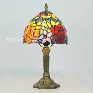 欧美式老上海复古彩色玻台璃灯饰酒吧卧室床头灯创意地中海北欧复