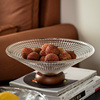水果盘客厅家用法式玻璃果盘糖果盘子前台茶几零食托盘水晶水果盆