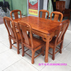 红木家具餐桌菠罗格木中式圆形台仿古圆台整装实木组合桌椅厂