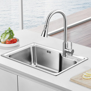 箭牌厨房加厚水槽一体304不锈钢拉丝洗碗池，单槽家用ae556505g-1