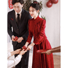 中式敬酒服2023新娘回门服红色，裙子订婚礼服女旗袍秀禾服嫁衣
