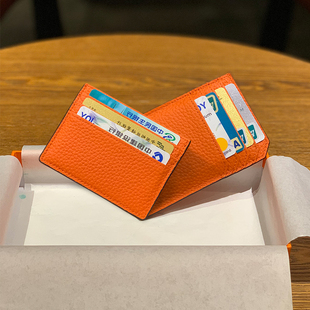 超薄卡包女卡片包精致(包精致)高档真皮卡，夹小巧简约男士迷你韩国装信用卡