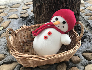 原创个性创意 圣诞新年 DIY手工制作 袜子娃娃材料包  小雪人