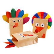 火鸡装饰包自制diy创意材料纸袋手偶玩具装扮&幼儿园品感恩节手工
