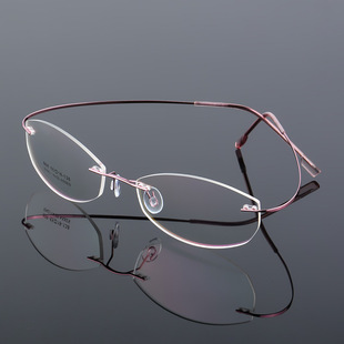 钛合金超弹无框女式金属，眼镜架超轻镜近视，镜框866有度数眼镜