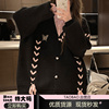 胖MM200斤特大码日系慵懒风软糯针织开衫外套女毛衣衬衫两件套