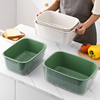 双层洗菜盆沥水篮厨房家用加厚塑料水果盘多功能，长方形果蔬菜盆