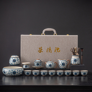 汝窑茶具套装家用客厅，轻奢高档送礼陶瓷，泡茶壶茶杯礼盒2024