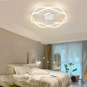 卧室风扇灯客厅家用一体现代简约奶油风隐形静音餐厅电扇灯吸顶灯